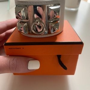 Hermes CDC Collier De Chien White Silver Hardware